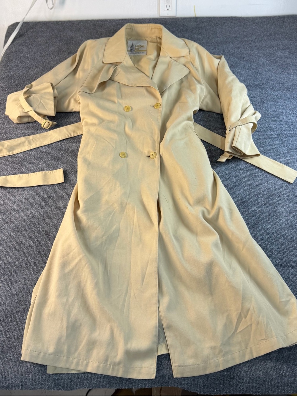 London Fog Women's Light Tan Double-Breasted Trench Coat